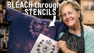 How to Use Stencils and Bleach on TShirts  French Butterfly Design [upl. by Neerak114]