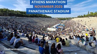 Athens Authentic Marathon and the Finish at Panathenaic Stadium [upl. by Ynnad]