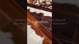 Patchwork Cowhide rugs 100 authentic Cowhides western westernstyle homedecor homestyle [upl. by Carli]