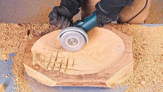 Turning HUGE wood Log into a Wooden Sink  Woodworking Project [upl. by Asenad]