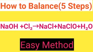 NaOHCl2NaClNaClOH2O Balanced EquationSodium hydroxideChlorine Balanced Equation [upl. by Apple444]