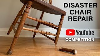 Disaster Chair Restoration and YouTube Competition with ATRestoration TranscendFurnitureGallery [upl. by Mark]