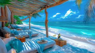 Tropical Bossa Nova Jazz  Music At An Outdoor Beach Bar Ambience And Smooth Sound Of Ocean Waves [upl. by Menedez]