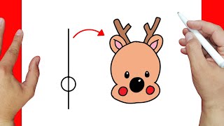 HOW TO DRAW A CHRISTMAS REINDEER [upl. by Nauqahs]