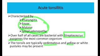 Acute tonsilitis Clinical microbiology MRCS question solve CRACK MRCS [upl. by Vern]