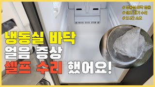 4도어 냉장고 냉동실 바닥 얼음 셀프 제거 [upl. by Nostrebor]