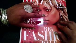 ASMR Requested Harpers Bazaar Magazine Flip Rihanna cover whisper gum chewing [upl. by Yenitsed424]