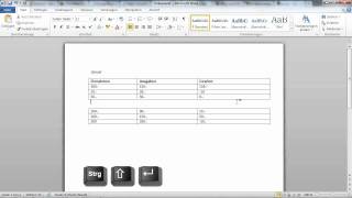 Word 2010  Tabellen an bestimmter Stelle Aufteilen [upl. by Suiluj239]
