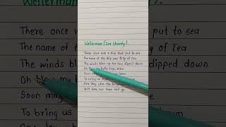 Wellerman Sea Shanty wellerman music seashanty handwriting shorts viral youtubeshorts vish [upl. by Shuler]