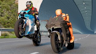 Motorbike Crashes 23  BeamNG DRIVE  SmashChan [upl. by Keare]