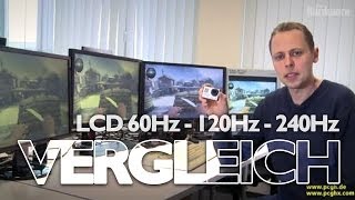 LCD Technik Vergleich 60Hz vs 120Hz vs 240Hz  Welches LCD ist schlierenfrei [upl. by Lig]