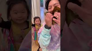 Toddler was shocked that her dad ate the seaweed without sharing [upl. by Somar]