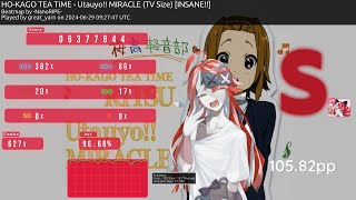 Utauyo MIRACLE TV Size by HOKAGO TEA TIME INSANE HD 2 MY [upl. by Mihsah752]