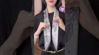 How to tie 25in x 25in 65cm x 65cm Medium Silk Scarf 18 Short [upl. by Sada49]