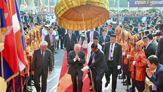 First Day of Water Festival 2024 was Epics by King Norodom Sihamoni Cambodians stand to cheers [upl. by Dukey]