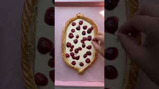 Sour Cherry Peach Cheesecake Tart A Fruity Delight  shorts food pumpkinpie [upl. by Mani759]