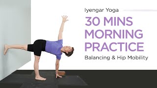 Intermediate Iyengar Yoga30 Mins Morning PracticeBalancing amp Hip Mobility [upl. by Cindra508]