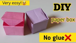 DIY paper boxHow to make paper boxPapar gift boxNo glue paper craftNo glue craftOrigami box [upl. by Jay347]