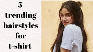 5 Trending hairstyles for Tshirt jeans top hairstyles for girls❤ [upl. by Marsden]