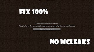 Minecraft authentication servers are down for Maintanance 100 Fixed java edition windows [upl. by Burne]