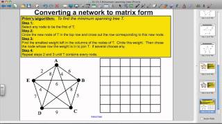 Prims Algorithm Decision Maths 1 [upl. by Embry]