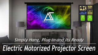 AKIA Screens® Motorized Electric 43 WallCeiling Mounted Projector Screen [upl. by Schnabel981]