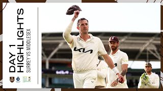 Highlights Dan Worrall takes 5 wickets on opening day  Surrey vs Middlesex [upl. by Sihtam]