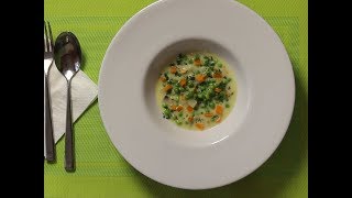 Supe me perime dhe qumesht  Soup with vegetables and milk [upl. by Ahsikat]