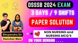 DSSSB PAPER SOLUTION 2 I NON NURSING amp NURSING QUESTIONS I Nursing Kingdom [upl. by Sherman]