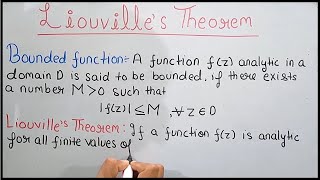 Liouvilles Theorem Liouville theorem complex analysis Detailed Proof Theta Classes [upl. by Yarrum]