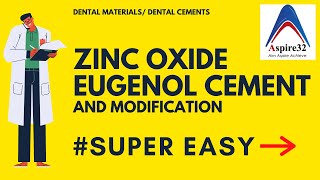 ZINC OXIDE EUGENOL CEMENT  DENTAL CEMENTS  SUPER EASY [upl. by Elorac]