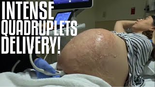 INTENSE QUADRUPLETS LABOR amp DELIVERY VLOG BIRTH VLOG  RAW amp REAL  TFYV 18 [upl. by Enilehcim]