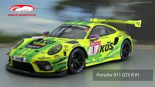 ckmodelcarsvideo Porsche 911 GT3 R 1 24h Nürburgring 2022 Manthey quotGrelloquot Minichamps [upl. by Atinauq807]