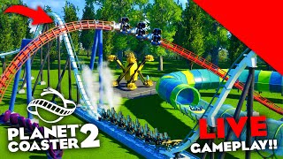 Playing Planet Coaster 2 LIVE Checking out NEW Features amp MORE [upl. by Neeruam323]