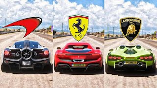 FH5 DRAG RACE GMA T50 V LAMBORGHINI SIAN V FERRARI 296 GTB [upl. by Tatia]