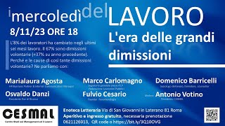 Le Grandi Dimissioni  I MERCOLEDI DEL LAVORO 2023 [upl. by Genesia]