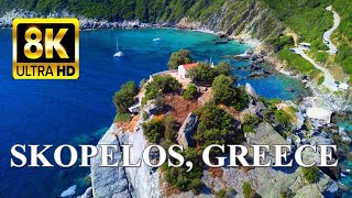 SKOPELOS GREECE 8K DRONE – MAMMA MIA ISLAND [upl. by Aicilef]