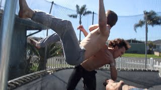 WWE  Cody Rhodes vs Roman Reigns Trampoline [upl. by Hali]