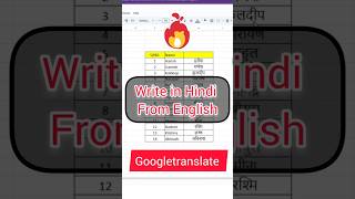 English to Hindi in Google Sheets 🔥excel excelformula googlesheets englishtohindi excelshortcut [upl. by Ainex]