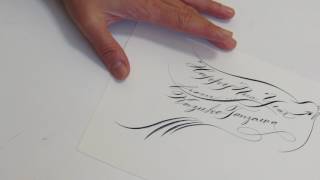 Offhand Bird Flourishing amp Spencerian Penmanship カリグラフィーで書く年賀状・2017年酉年 Calligraphy  Kazuko Tanzawa [upl. by Strephon]