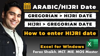 How to enter amp convert ArabicHijri to Gregorian Date to In Excel [upl. by Puduns]