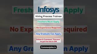 Infosys Freshers Opening For Process Trainee Link in bio viralvideo jobs infosys fresherjobs [upl. by Dymoke]