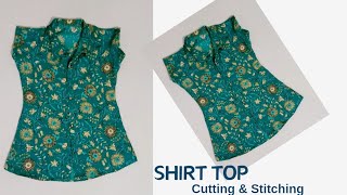 Shirt top cutting and stitching  Dress for 6 year girls [upl. by Johnson]