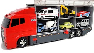 26 Type Tomica Cars ☆ Tomica opening and put in big Okatazuke convoy [upl. by Anitnauq]