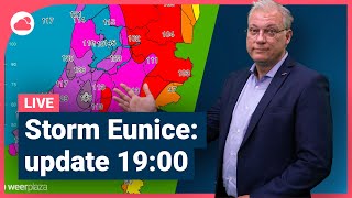 LIVE 1900  Storm Eunice trekt naar het noorden van het land [upl. by Glynda]