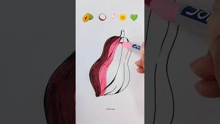 Satisfying Creative Papaya Painting 🥥🌞💚drawpaintingbrush satisfying coloring viral shorts [upl. by Idnor]