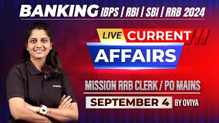 SEPTEMBER  4  Banking Current Affairs  MISSION RRB CLERKPO MAINS  Oviya [upl. by Atinna]