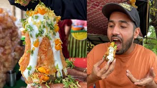 INDIAS BIGGEST Bahubali Golgappa😱 So Much Fun🤣 भारत का सबसे बड़ा गोलगप्पा😳 Indian Street Food [upl. by Wilinski]