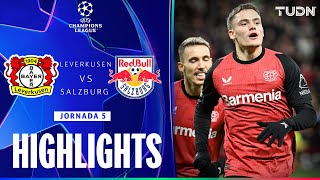 HIGHLIGHTS  Bayer Leverkusen vs Red Bull Salzburg  UEFA Champions League 2425  TUDN [upl. by Ynohta]