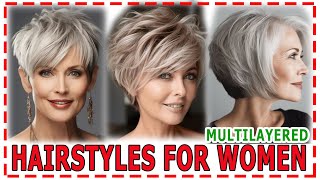 40 Best💕 Hairstyles 2024 for Women Over 50 to Look YoungerMULTILAYERED CUTS WITH VOLUME [upl. by Venator]